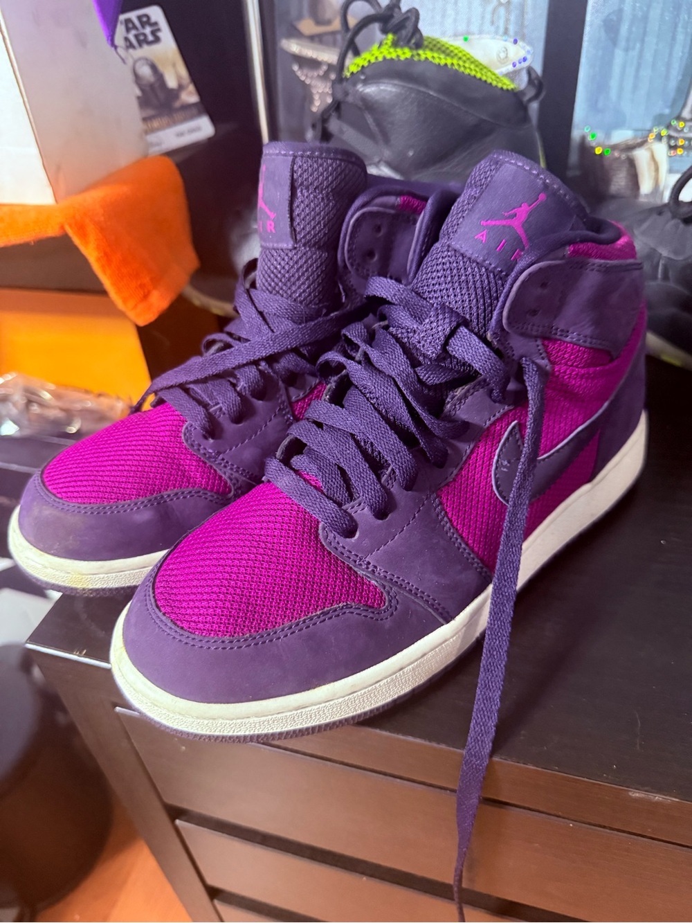 Jordan Women's Mid-Top Sneakers in Purple & Magenta